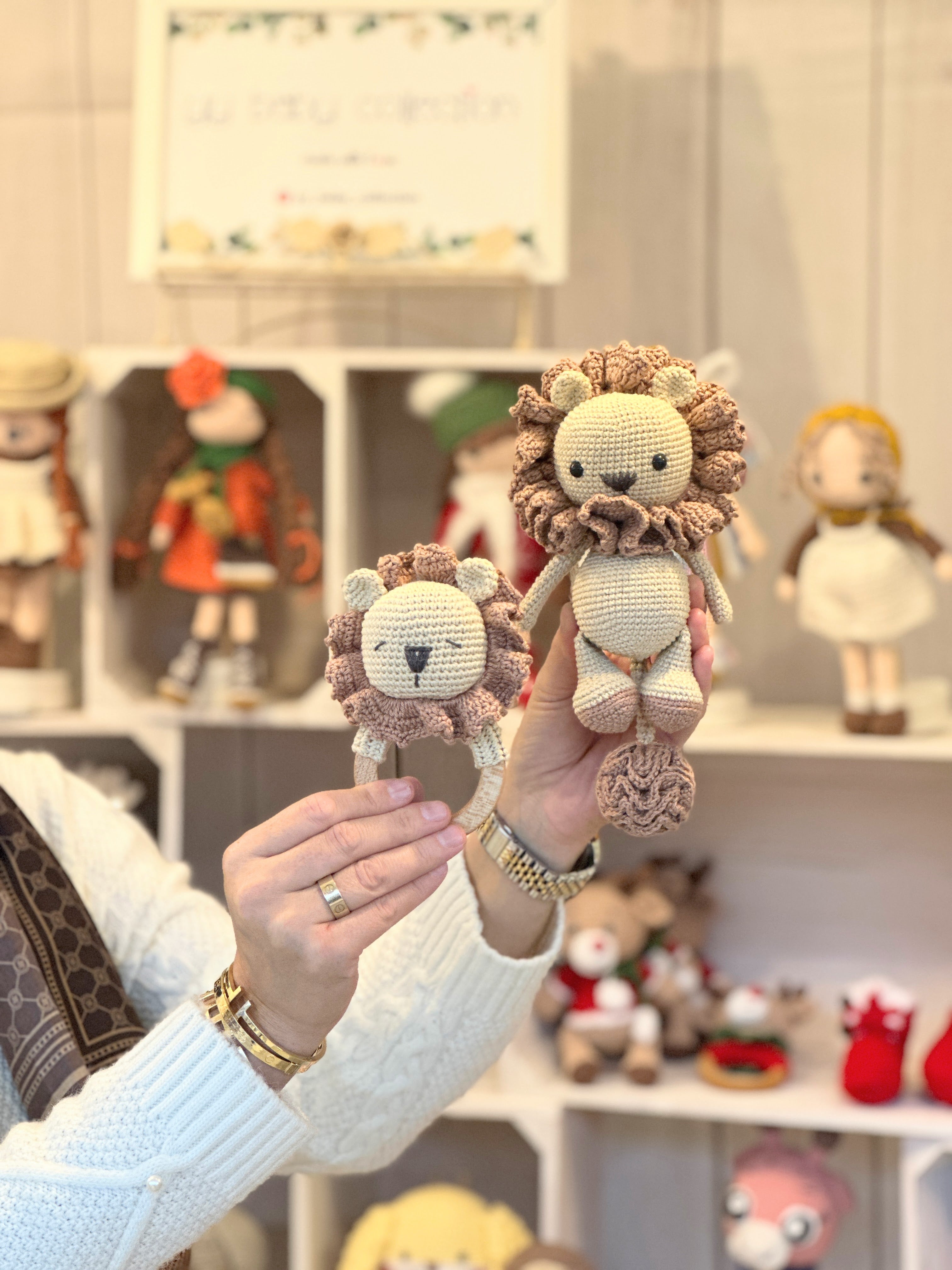 Cedric Lion Amigurumi Toy and Rattle Set