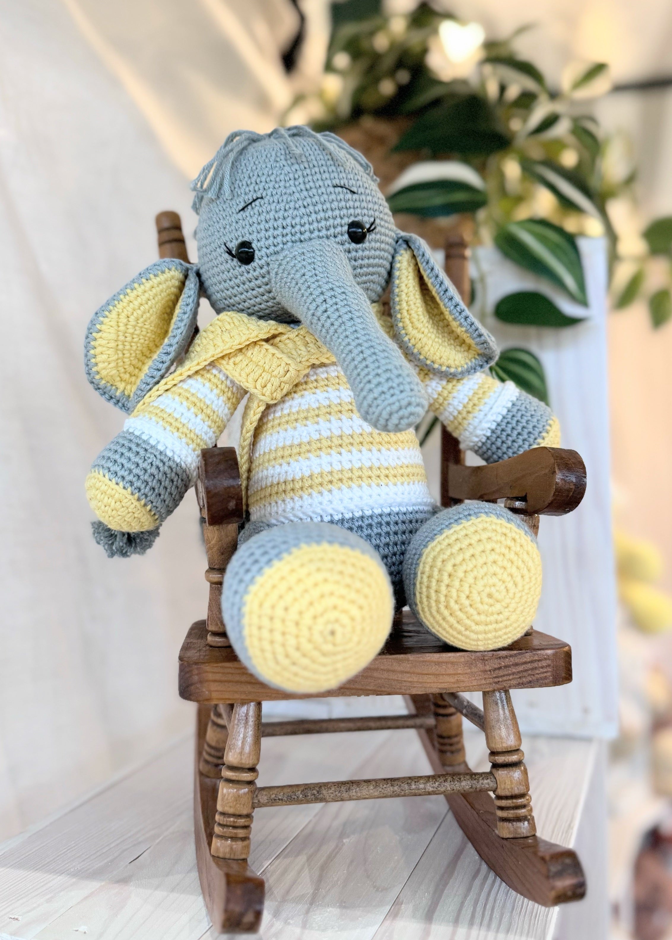 Elvis Elephant Crochet Toy 35cm