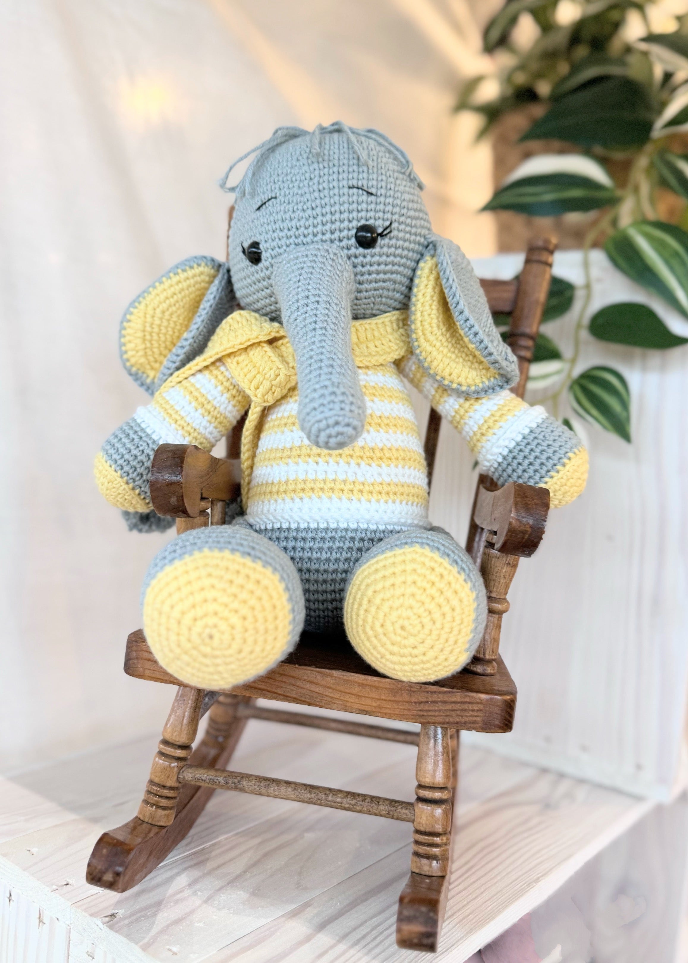 Elvis Elephant Crochet Toy 35cm