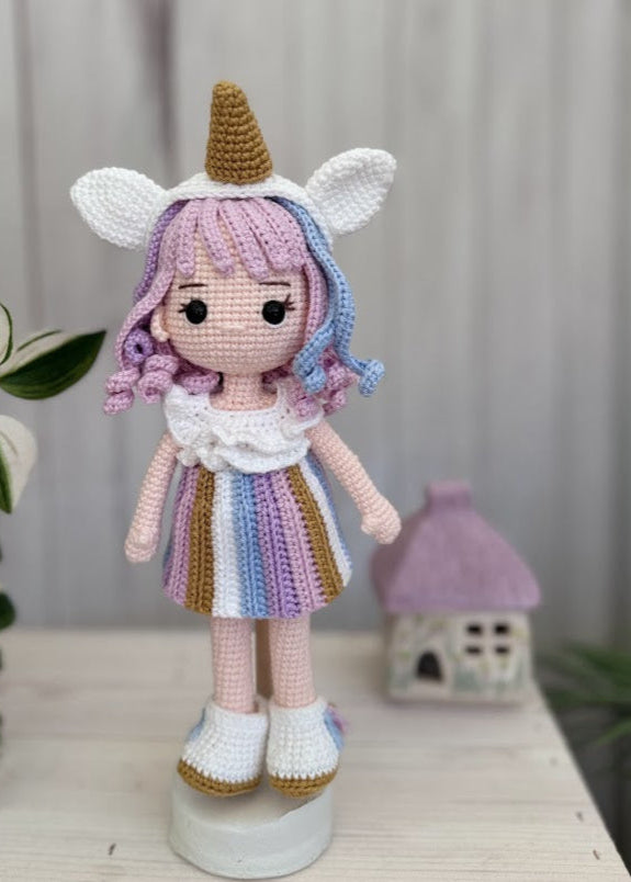 Unicorn Lily Crochet Doll 25cm
