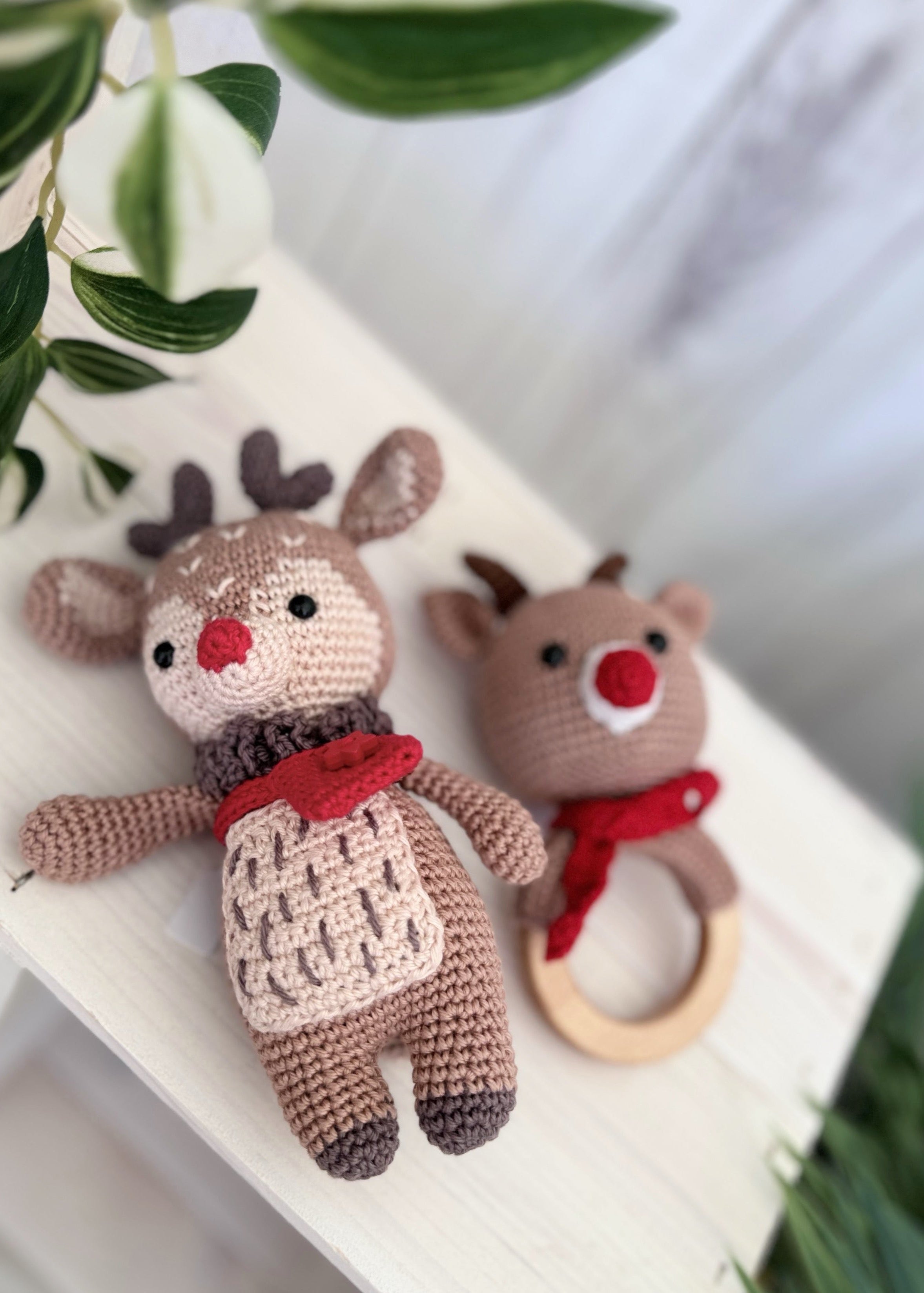 Amigurumi rattle and toy set