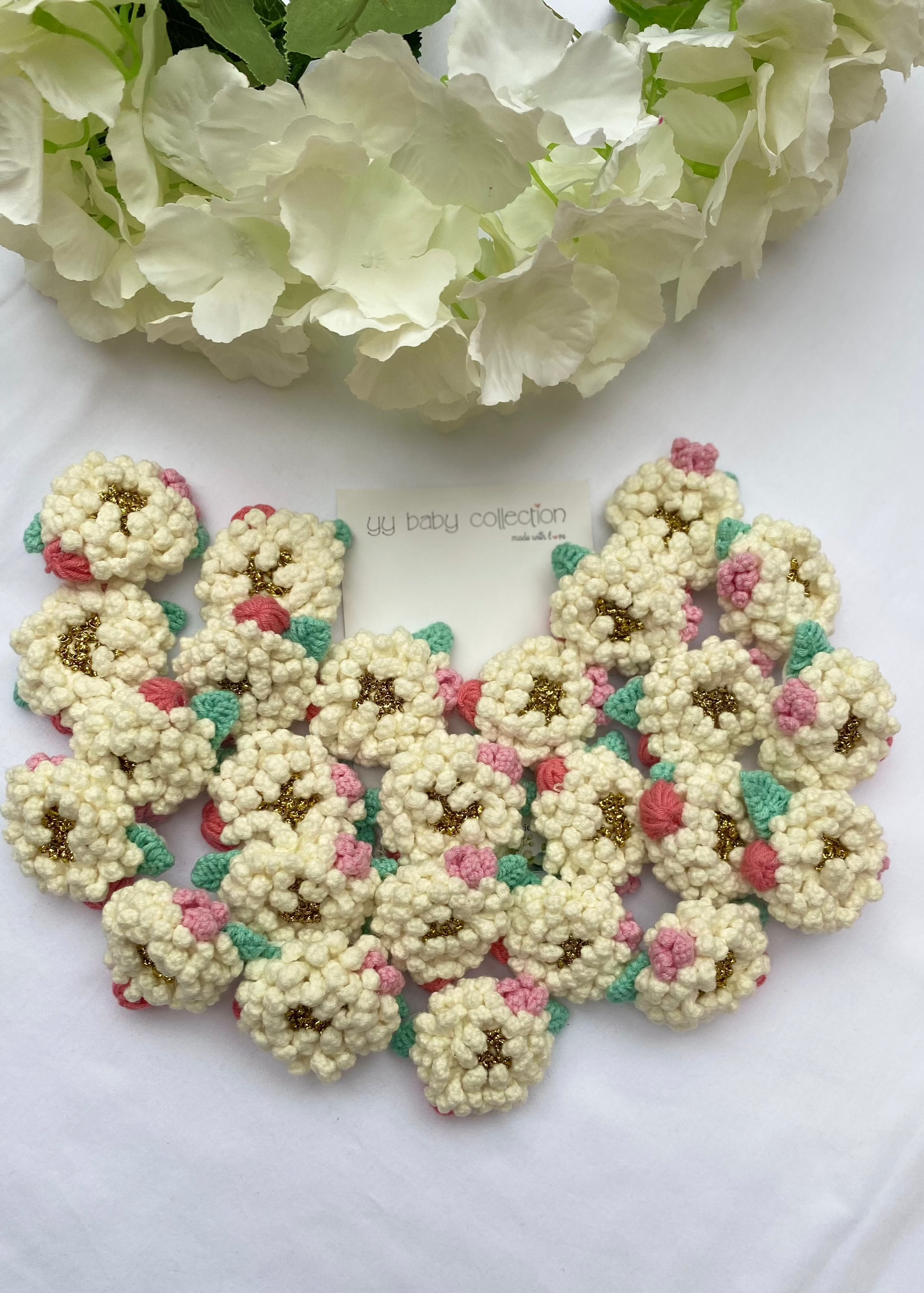 Handmade Crochet Hair Clips – White Flower TBU